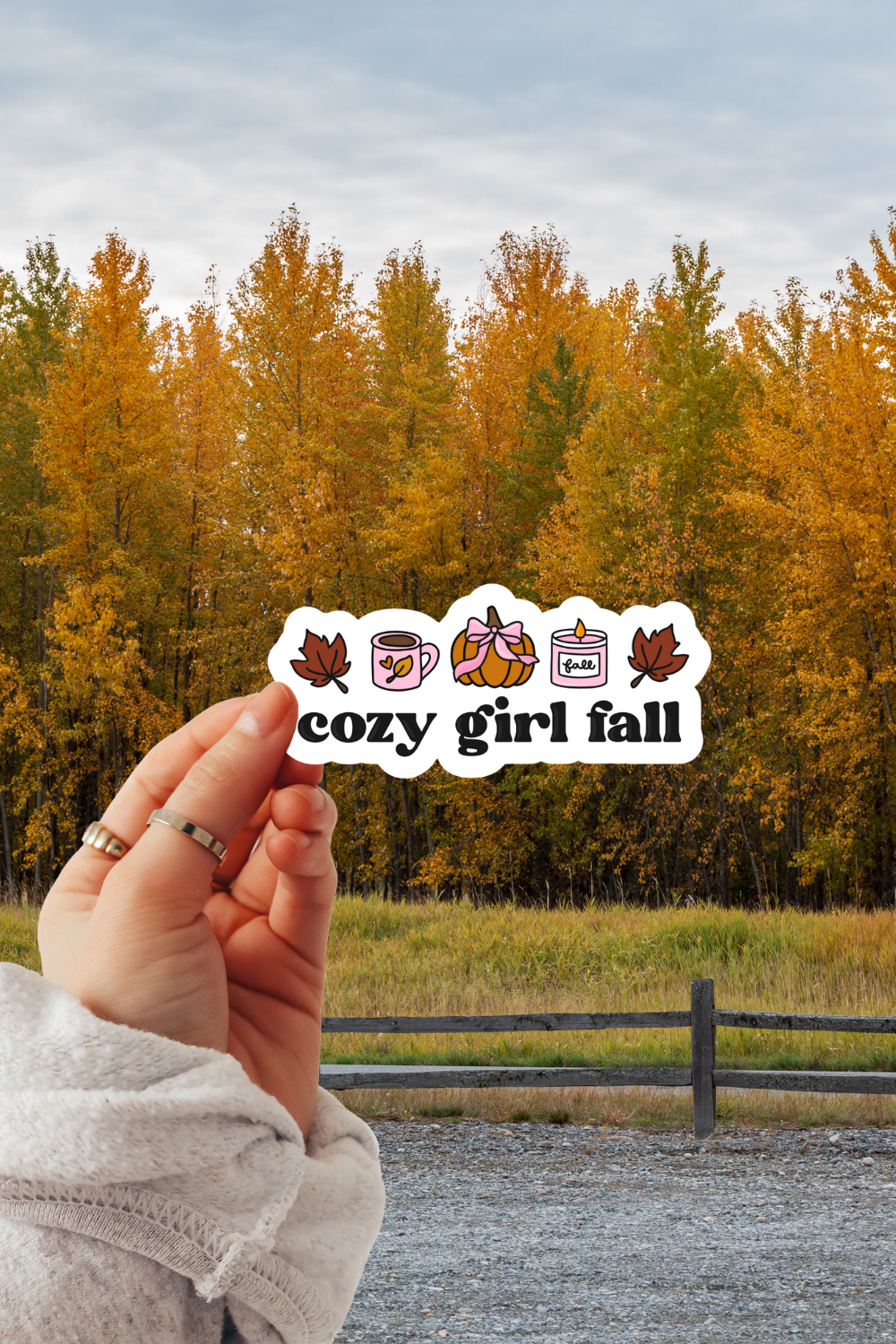Cozy Girl Fall Sticker
