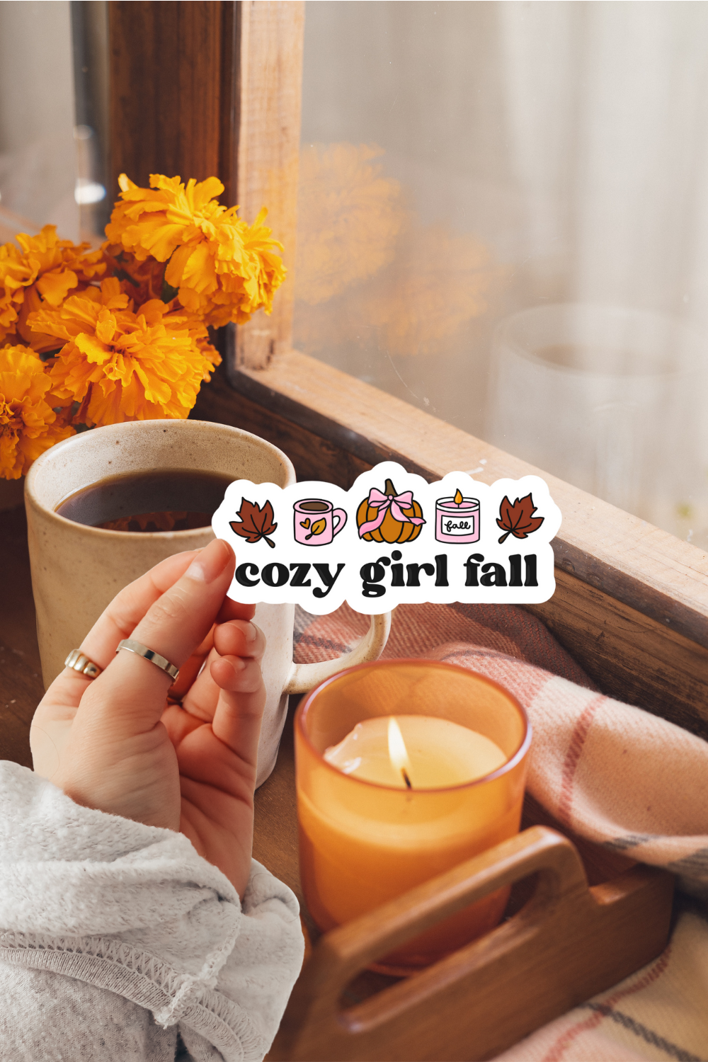 Cozy Girl Fall Sticker