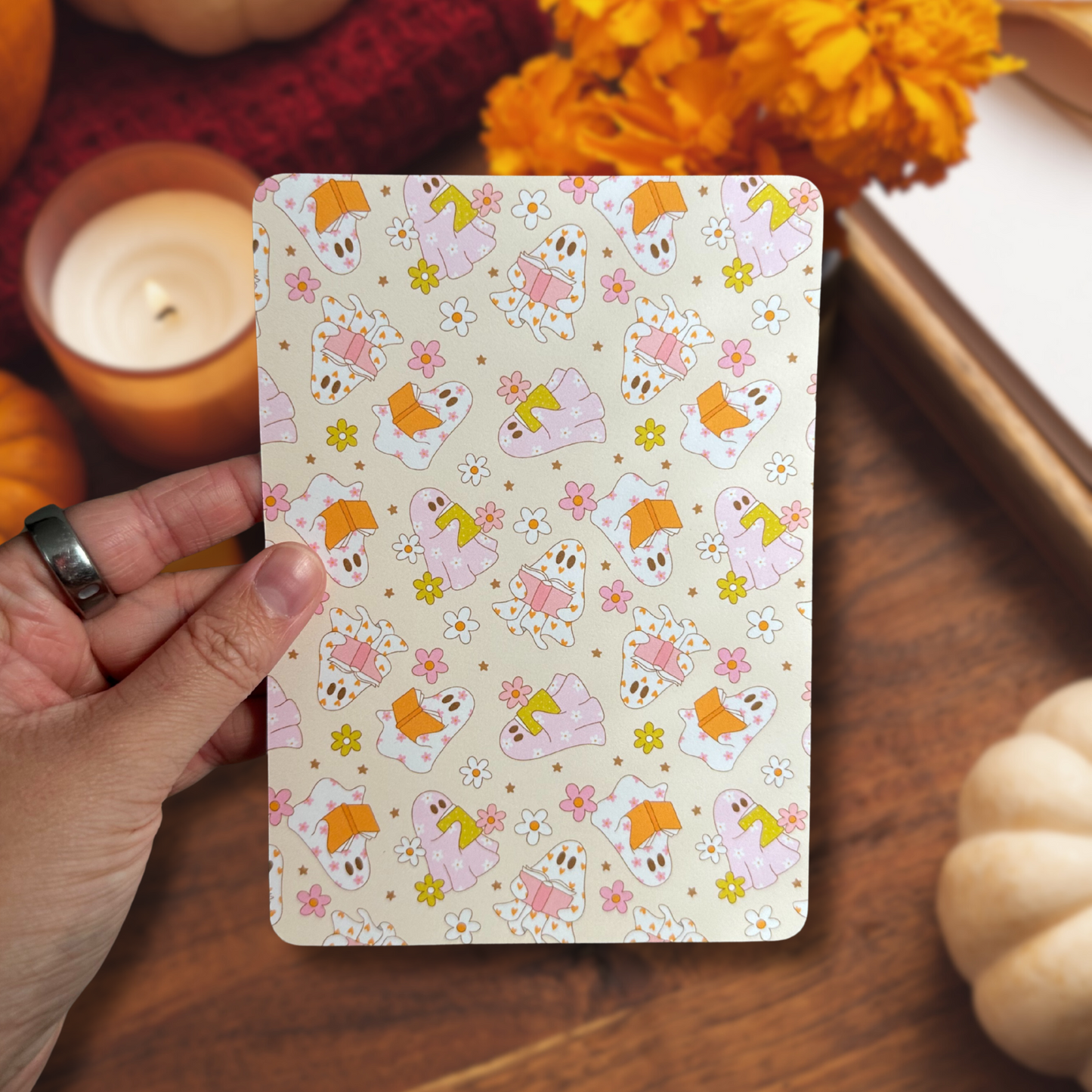 Cute Bookish Ghost E-Reader Case Insert