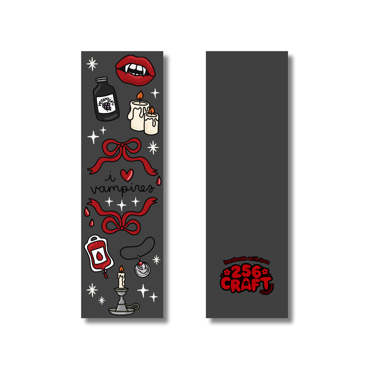 I Love Vampires Bookmark Linen
