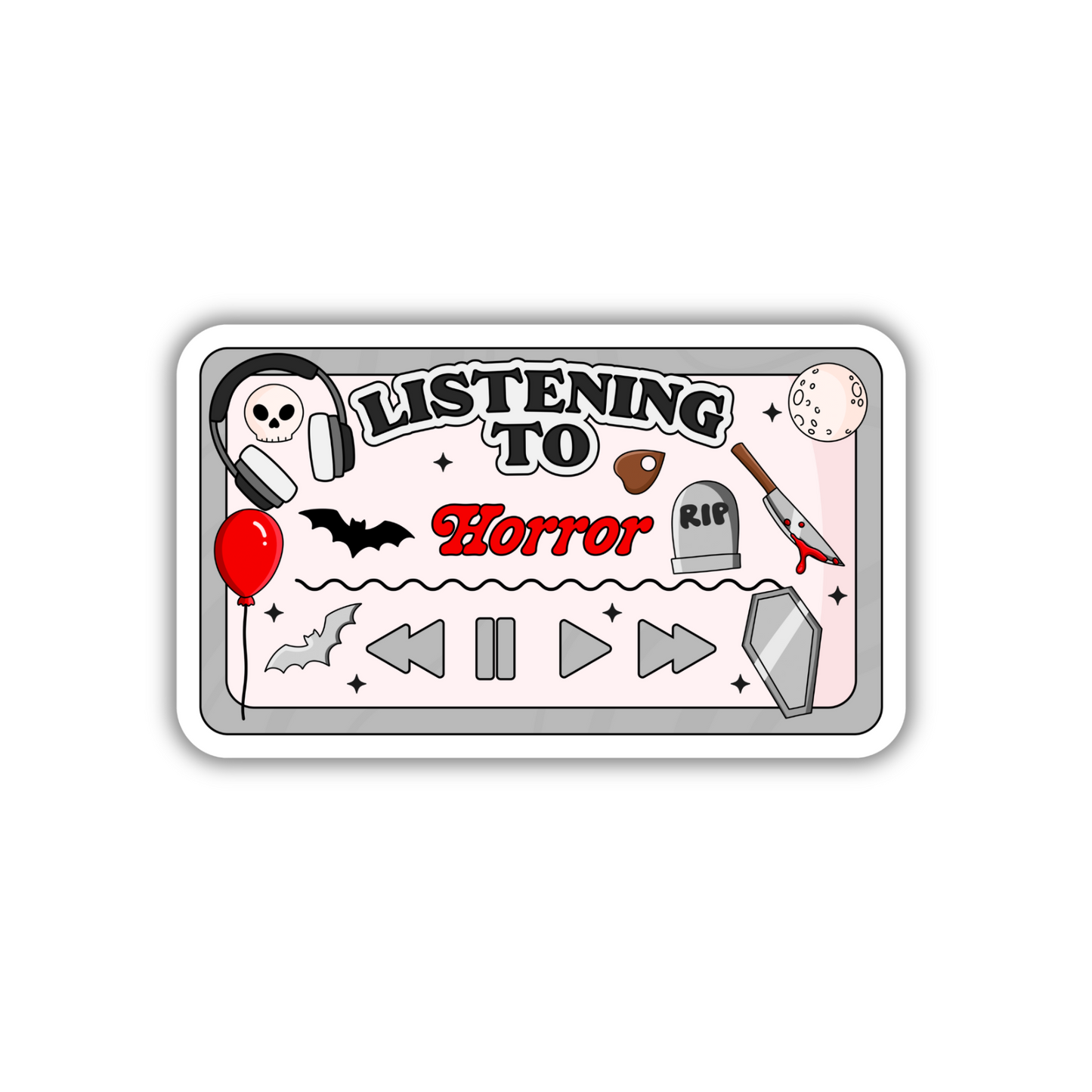 Listening To Horror Sticker