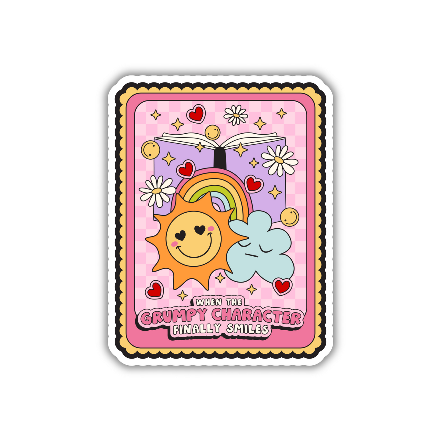 When The Grumpy Character Finally Smiles Sticker