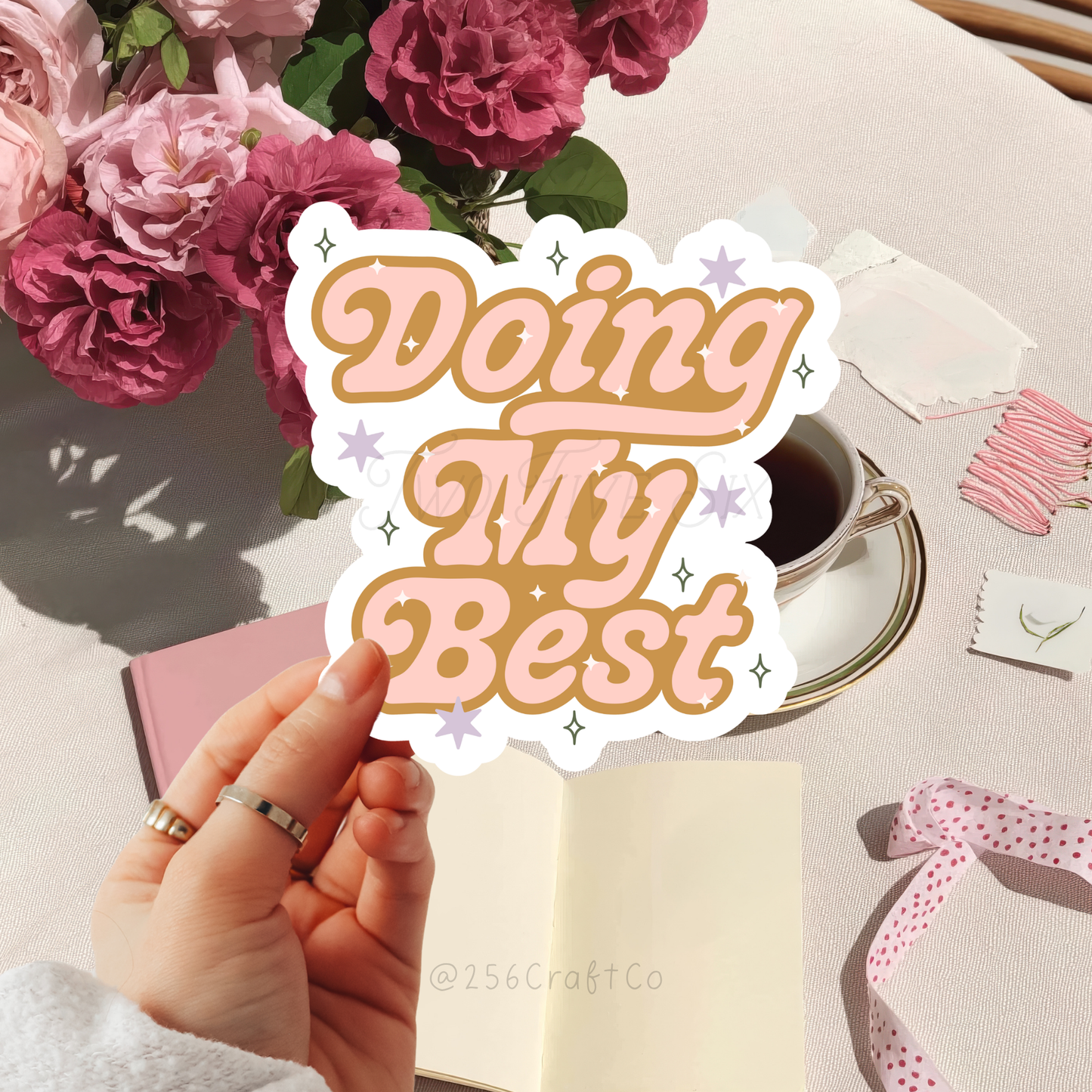 Doing My Best Pink Sticker