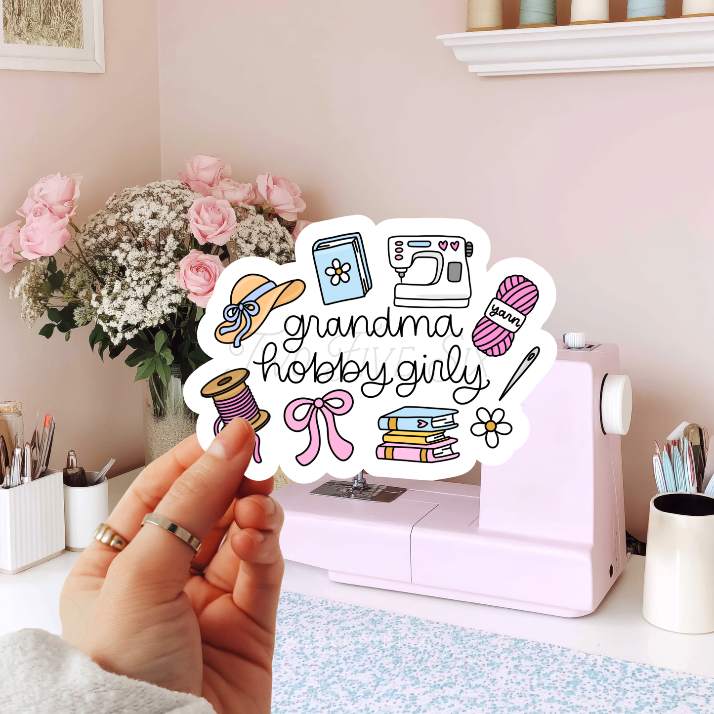 Grandma Hobby Girly Sticker