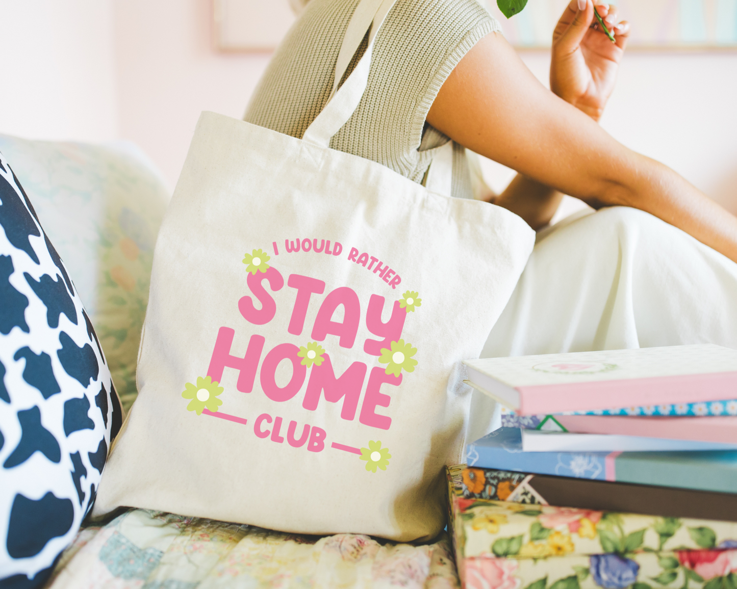 I Would Rather Stay Home Club Tote Bag