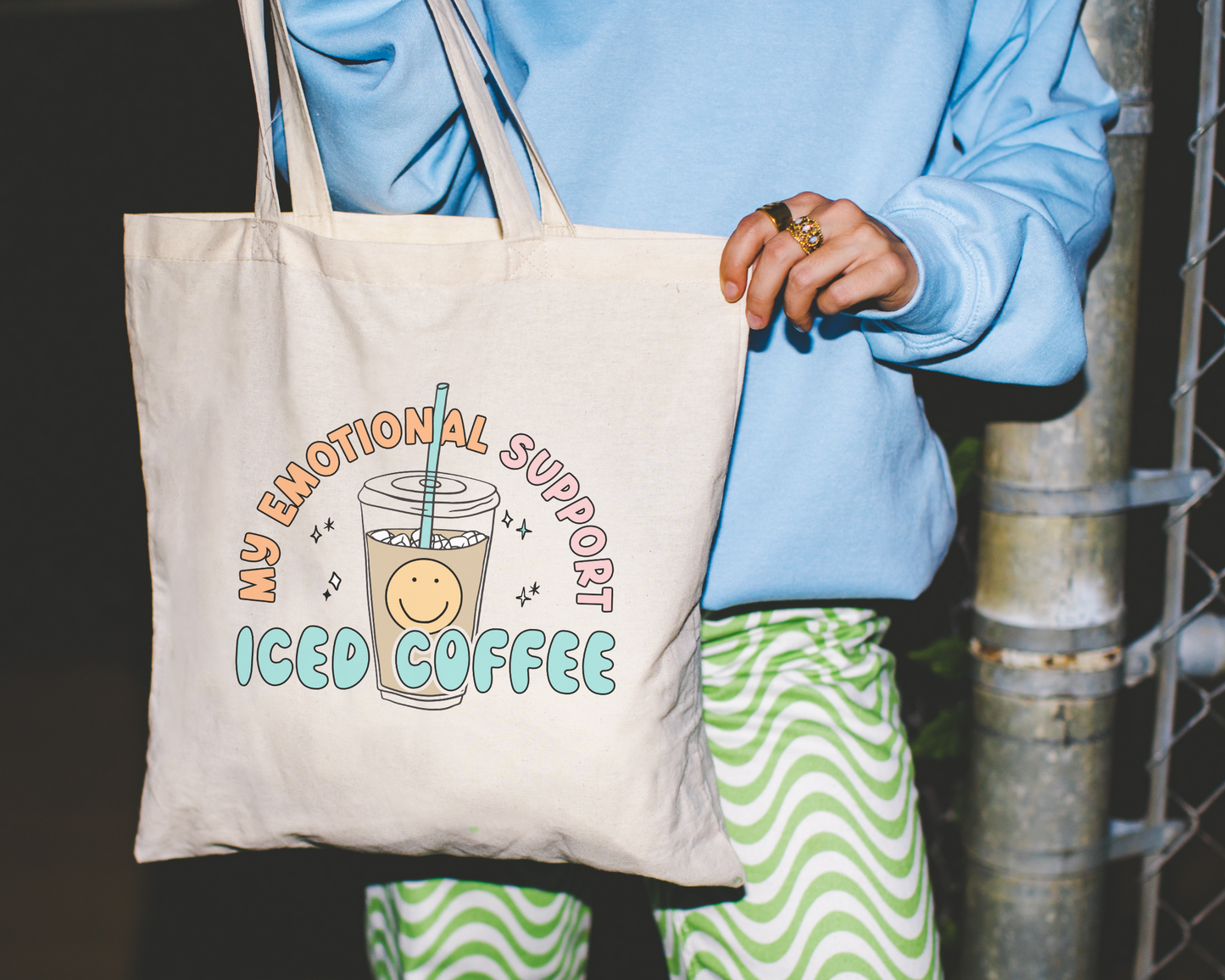 My Emotional Support Iced Coffee Tote Bag