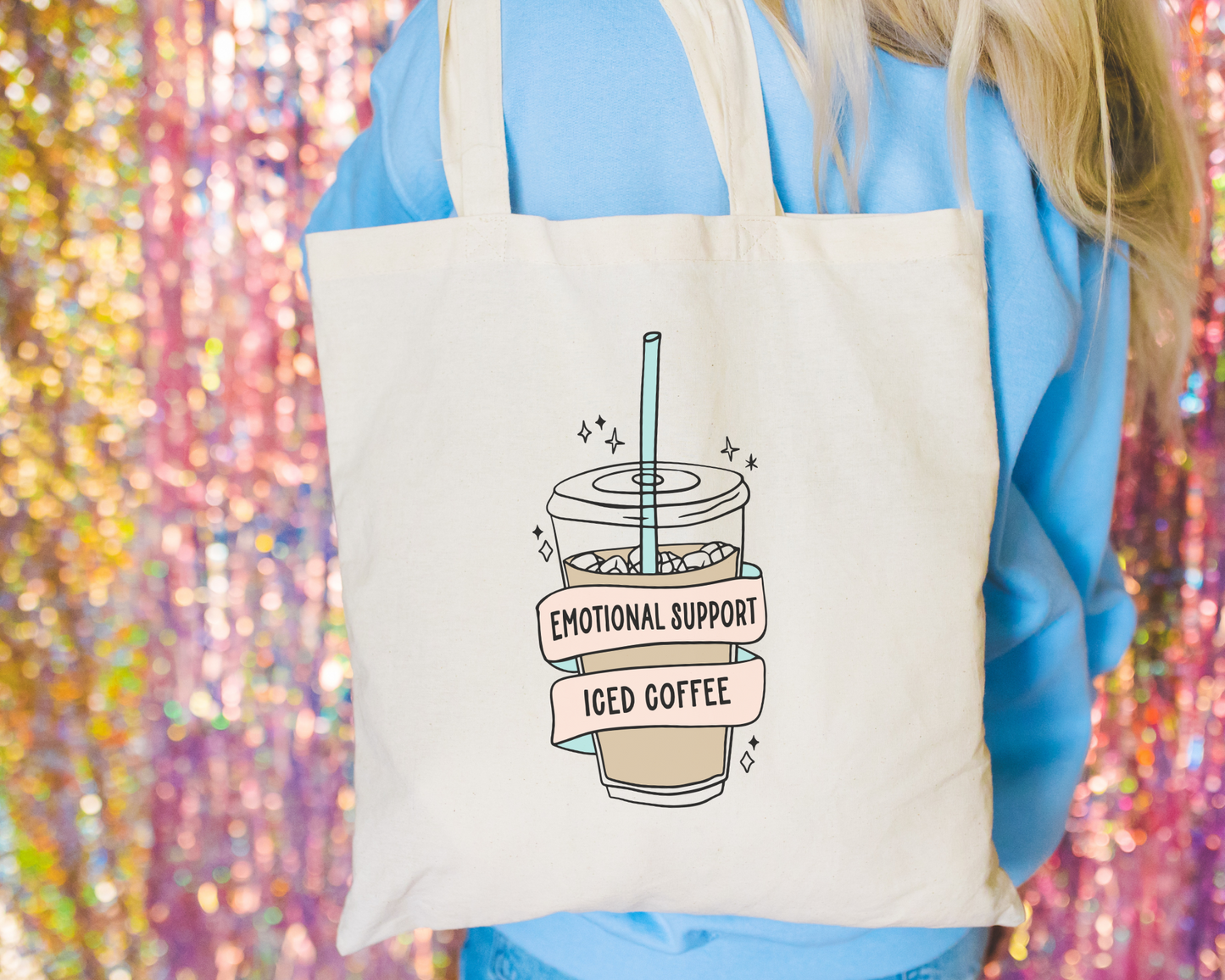 Emotional Support Iced Coffee Tote Bag