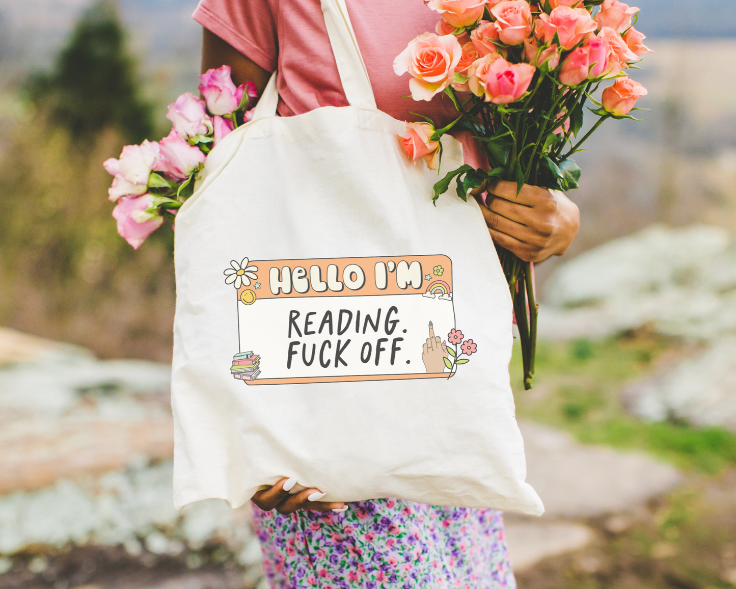 I'm Reading Fuck Off Orange Tote Bag