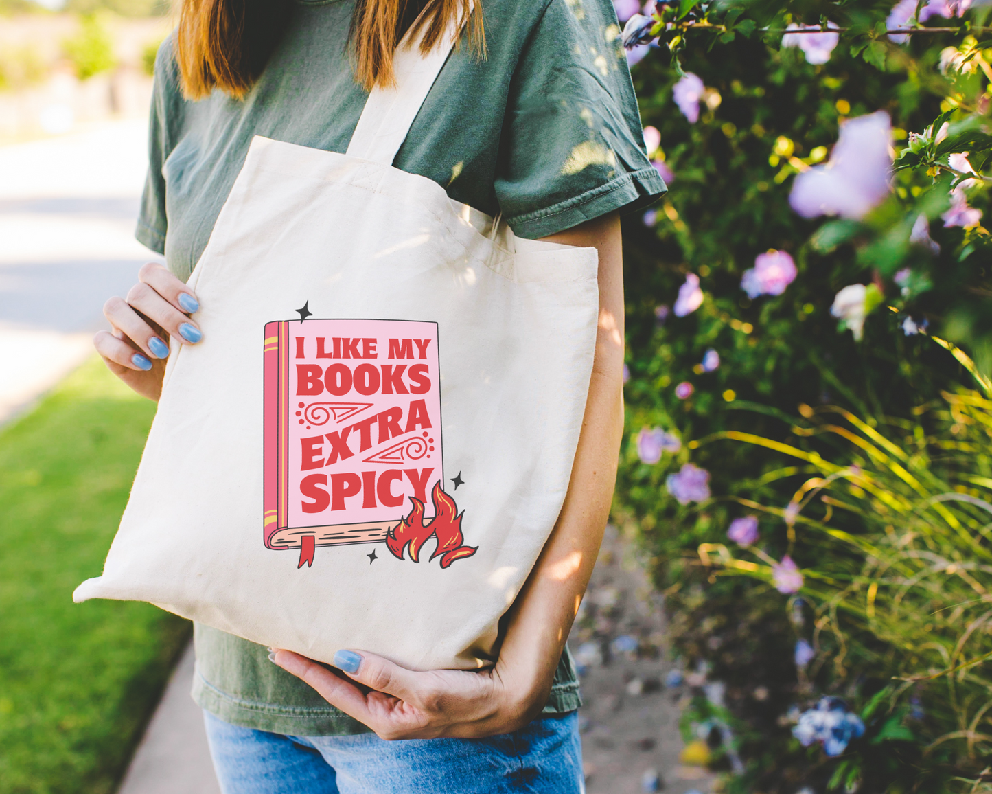 I Like My Books Extra Spicy Tote Bag