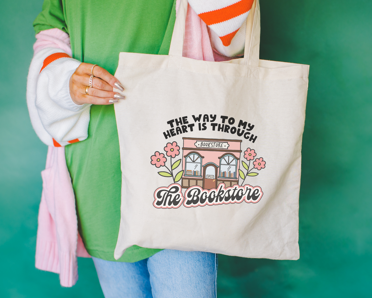 The Way To My Heart Is Through The Bookstore Tote Bag