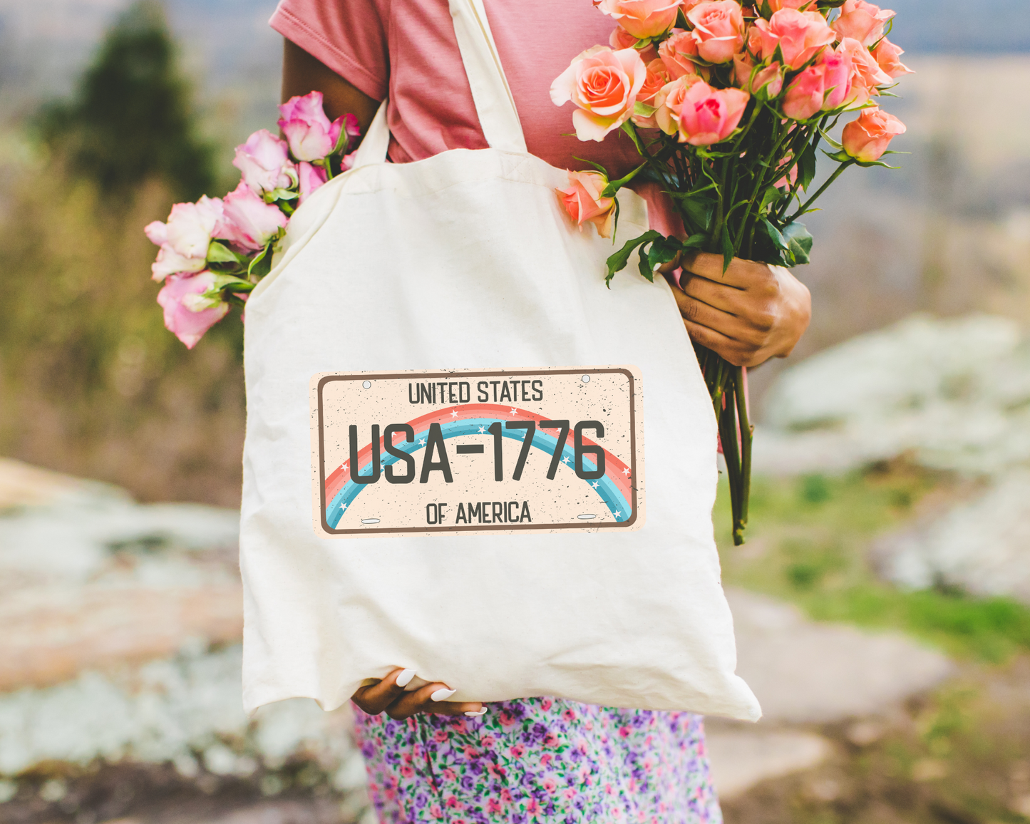 USA License Plate Tote Bag