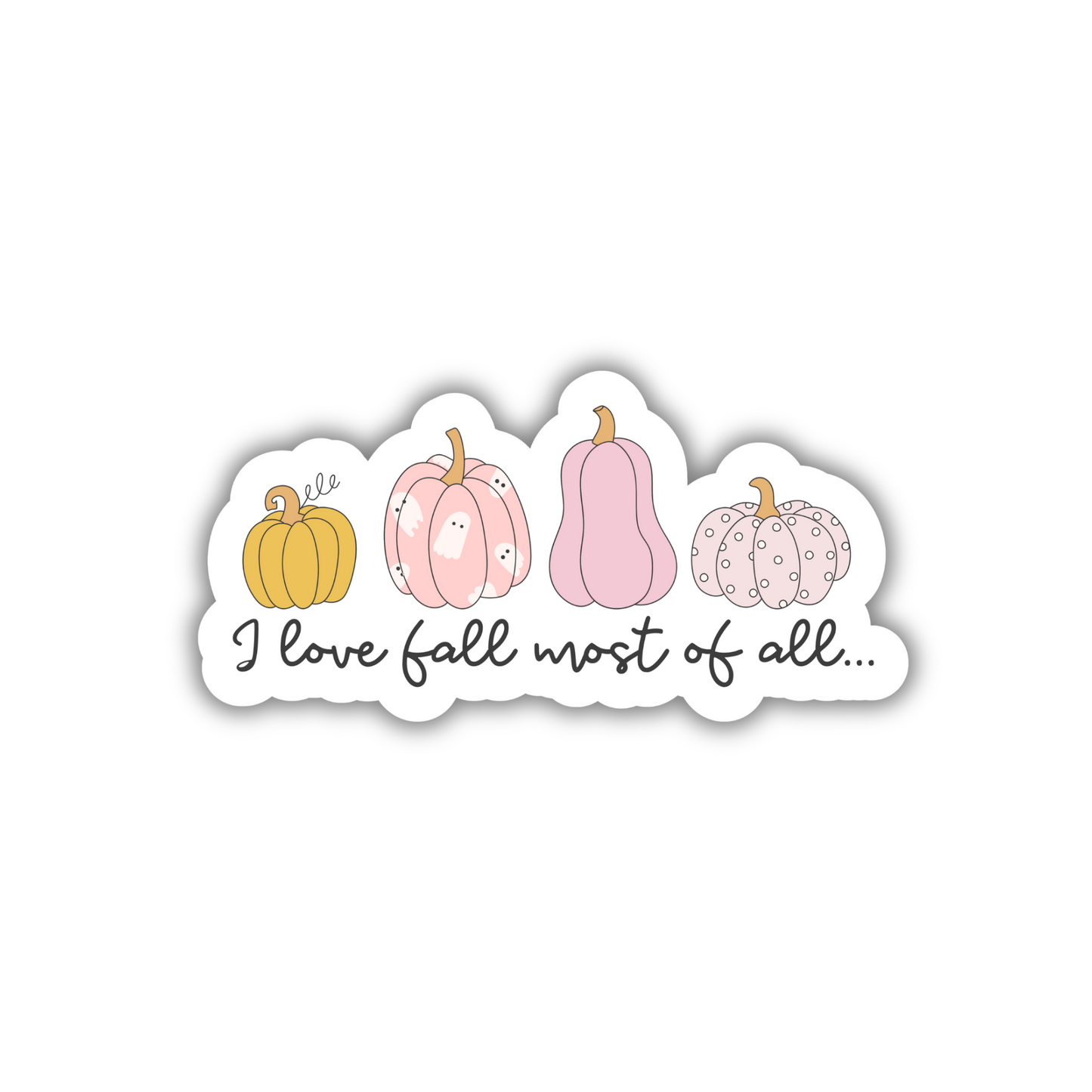 I Love Fall Most of All Sticker