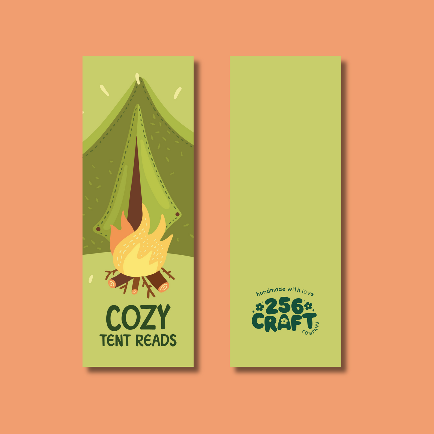 Cozy Tent Reads Bookmark Linen
