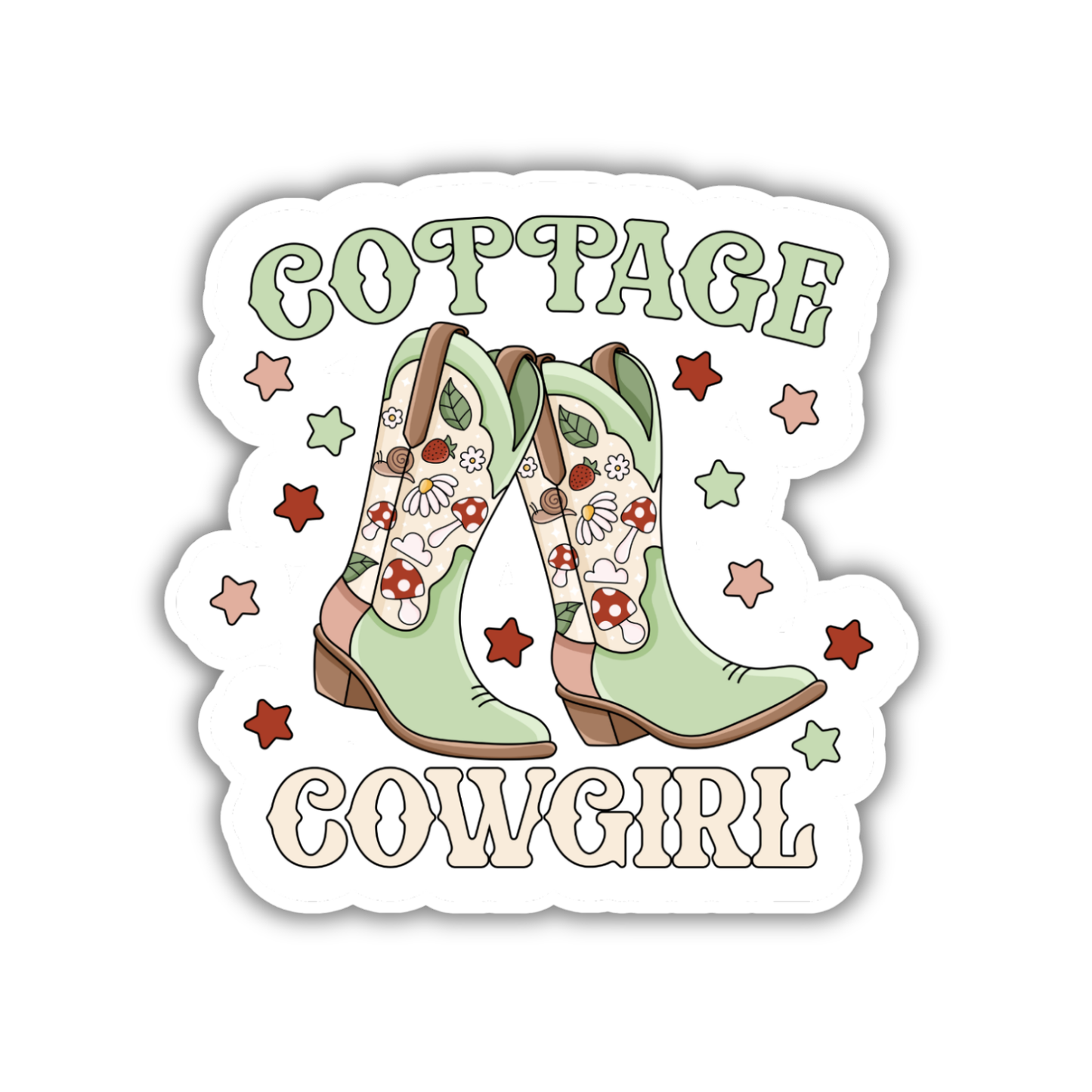 Cottage Cowgirl Sticker