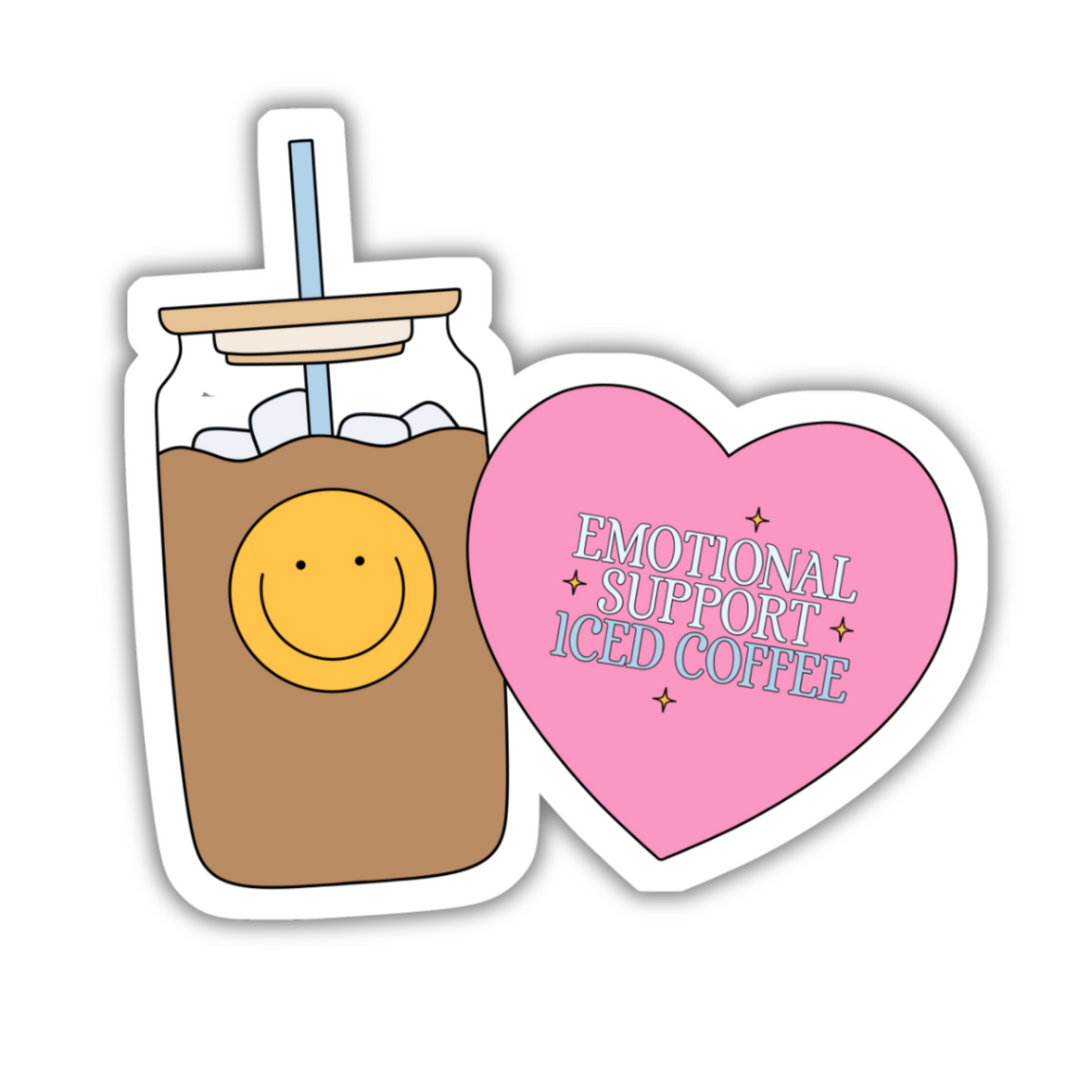 Emotional Support Iced Coffee Sticker