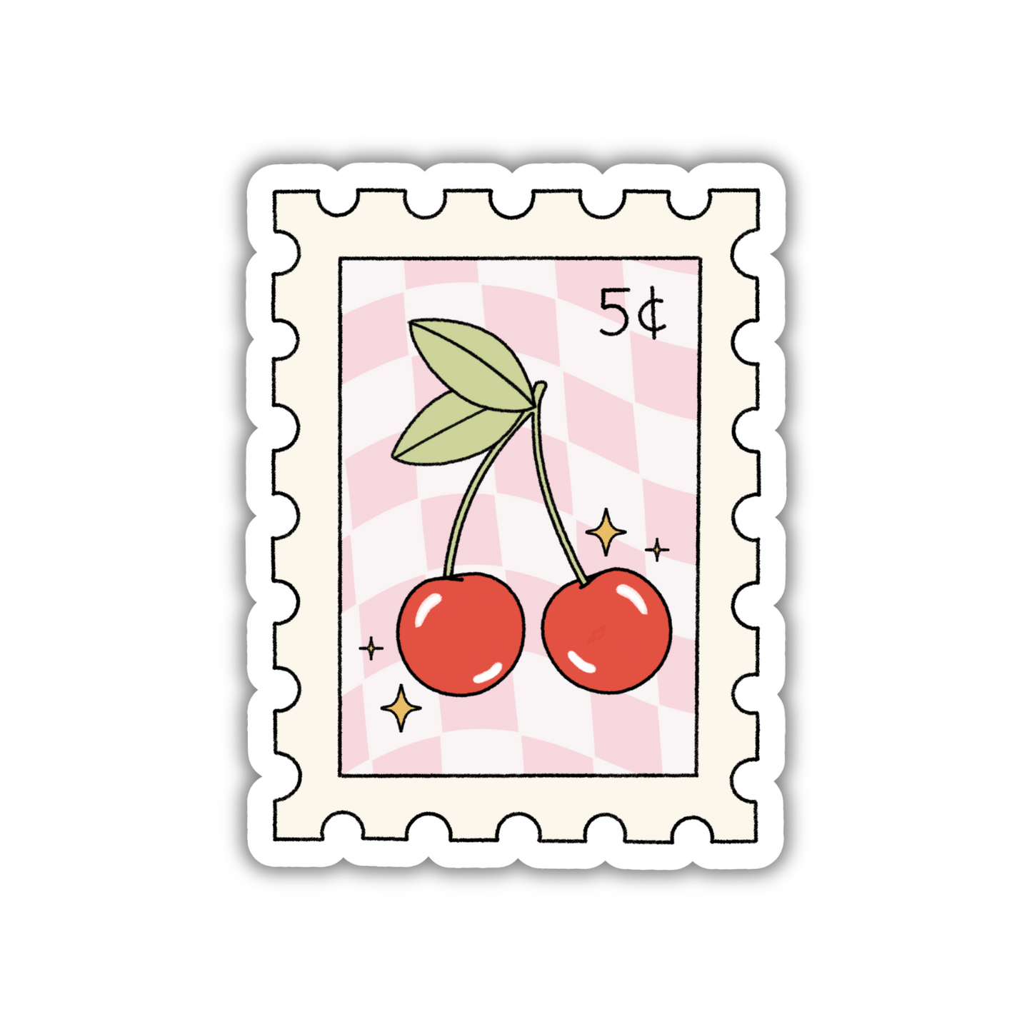 Cherry Stamp Sticker