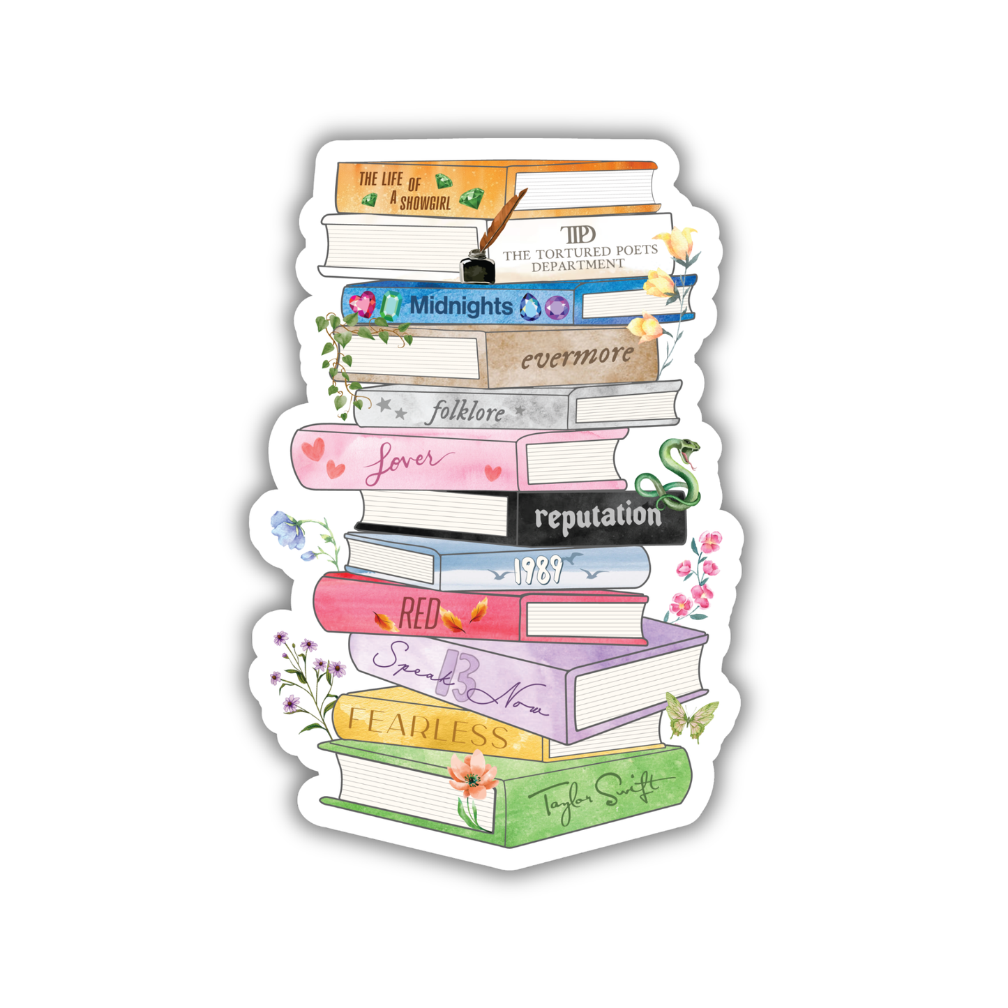 Eras Book Stack Sticker