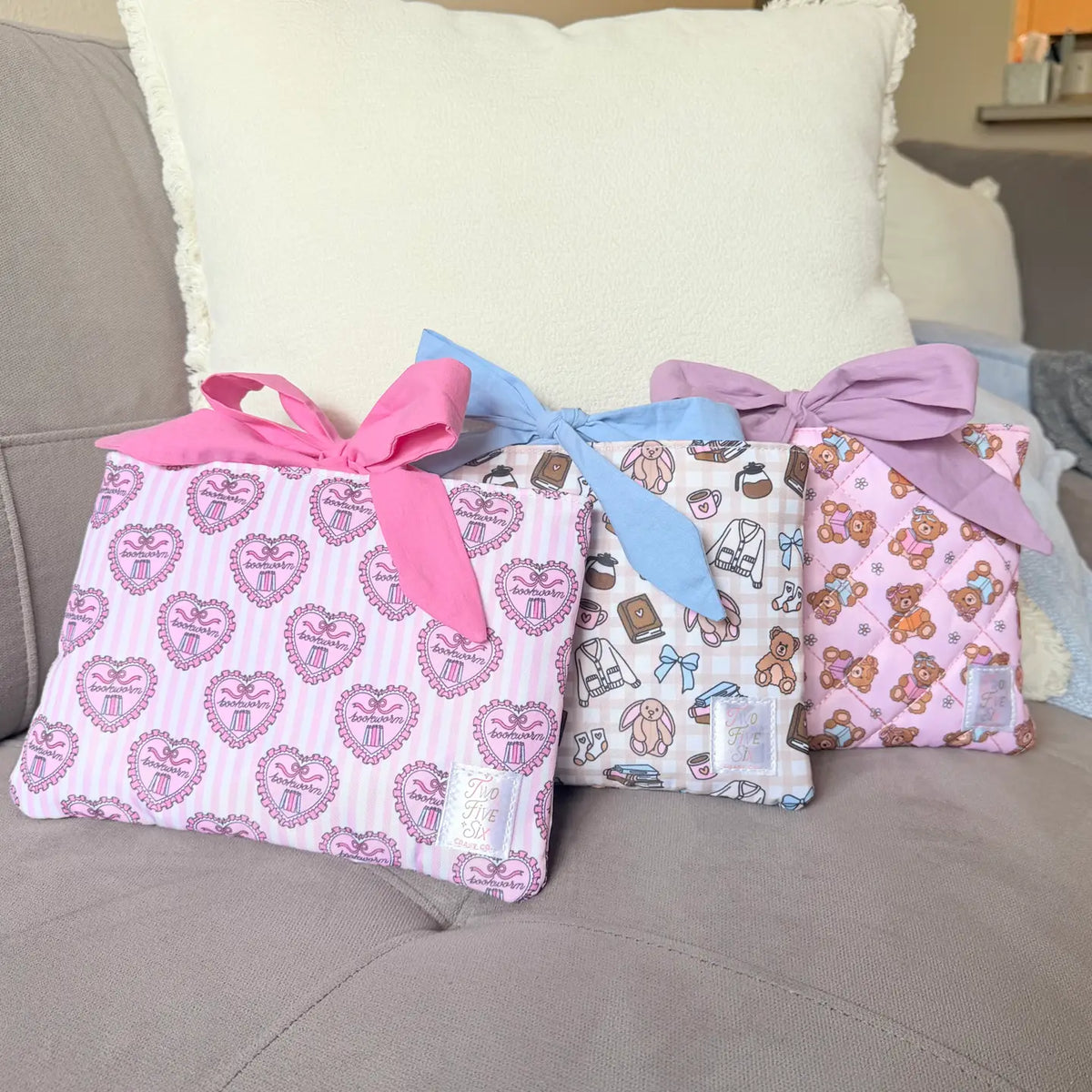 Pink Bookworm Book Sleeve