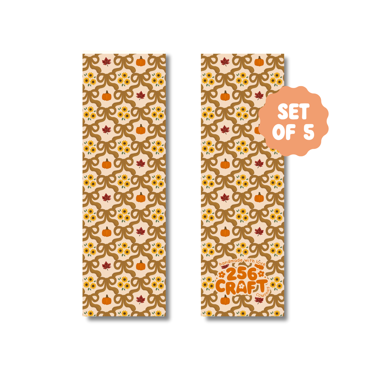 Fall Bows Handmade Bookmark 5 Pcs Ready To Ship Wholesale