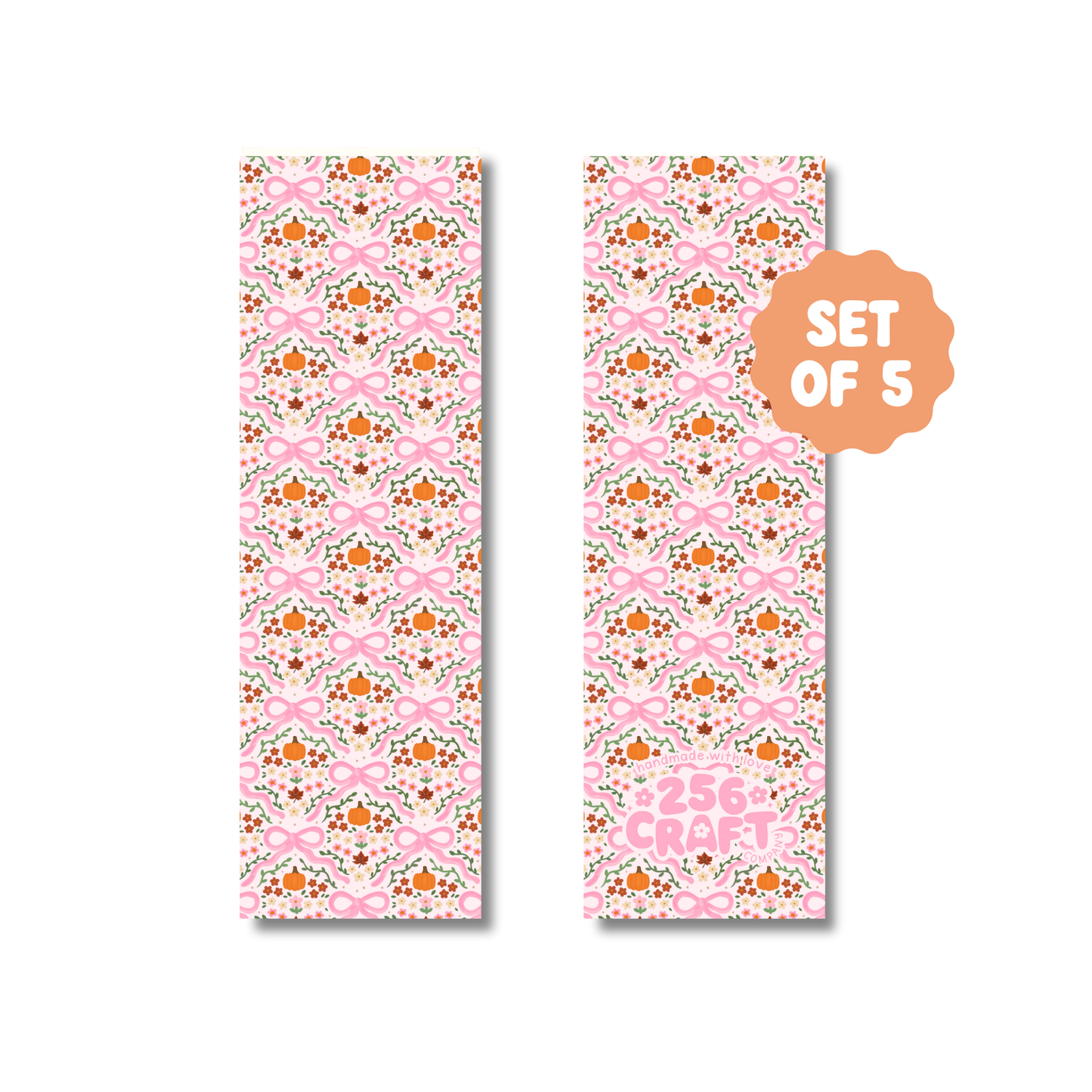 Pink Coquette Fall Handmade Bookmark 5 Pcs Ready To Ship Wholesale