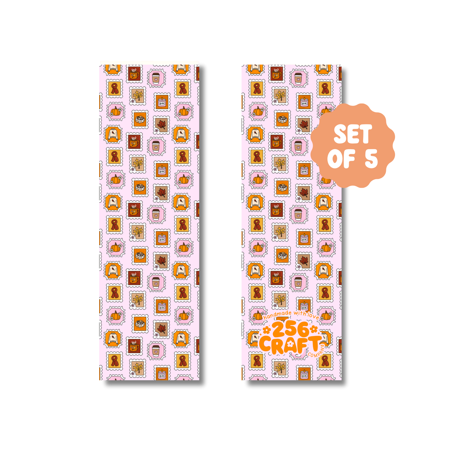 Fall Stamps Handmade Bookmark 5 Pcs Ready To Ship Wholesale