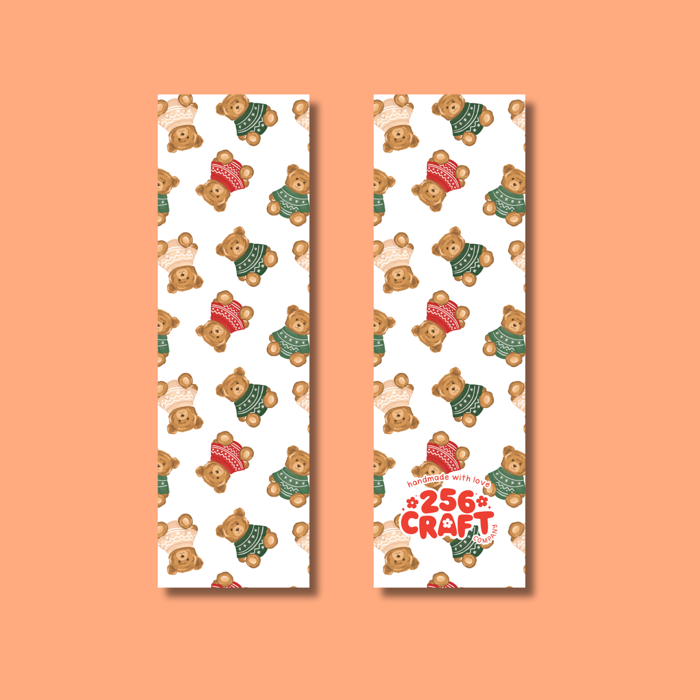 Christmas Bears Bookmark Linen