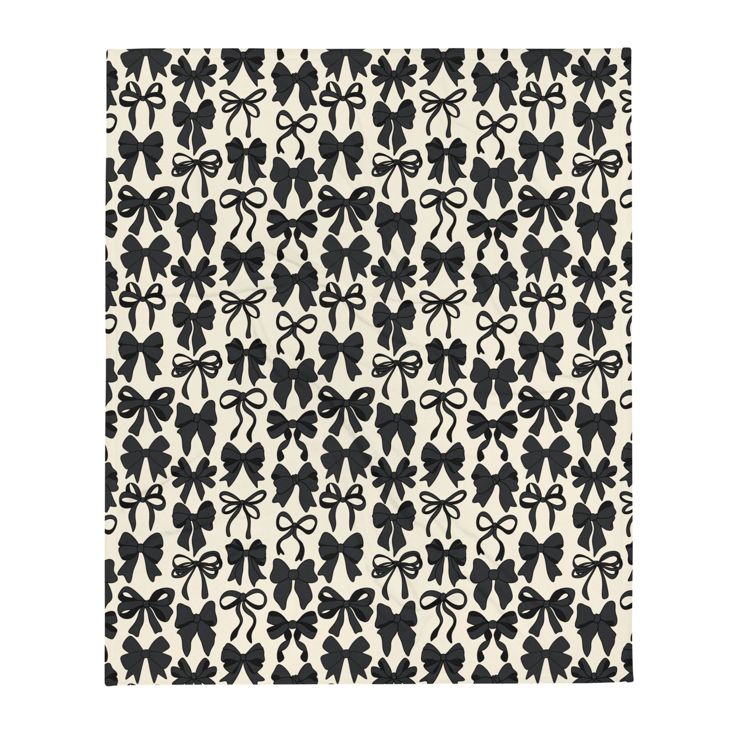Black Coquette Bows Throw Blanket