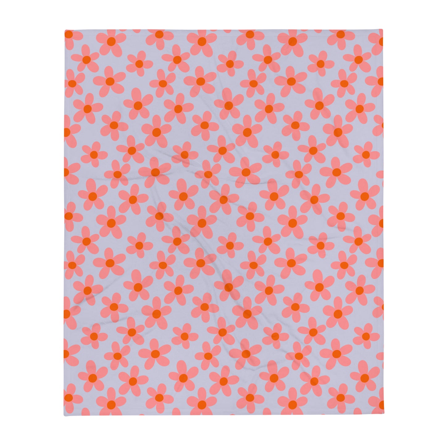 Retro Florals Purple Throw Blanket