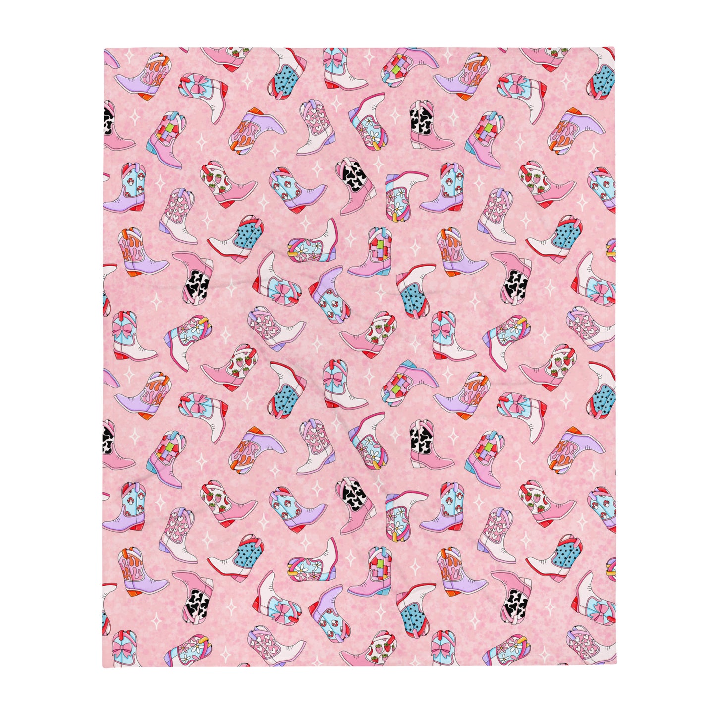 Retro Cowgirl Boots Throw Blanket