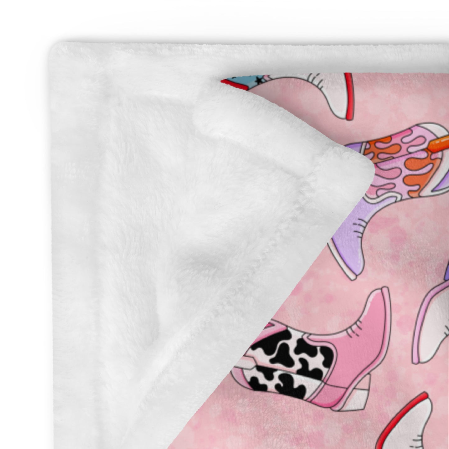 Retro Cowgirl Boots Throw Blanket