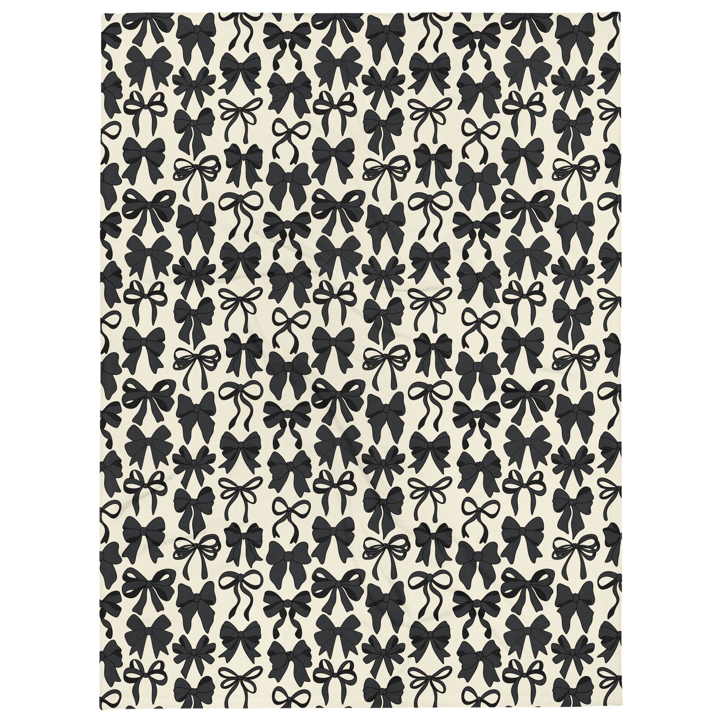 Black Coquette Bows Throw Blanket