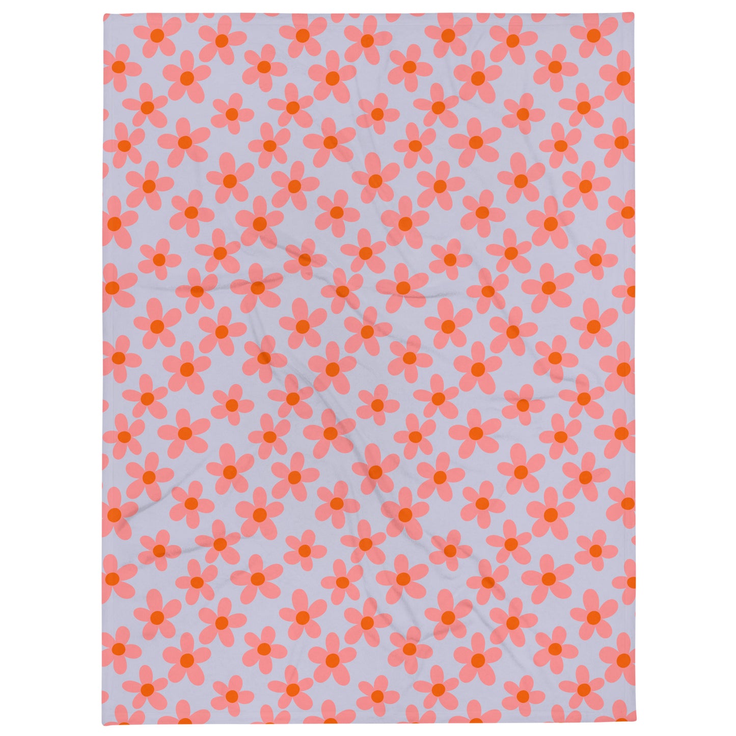 Retro Florals Purple Throw Blanket