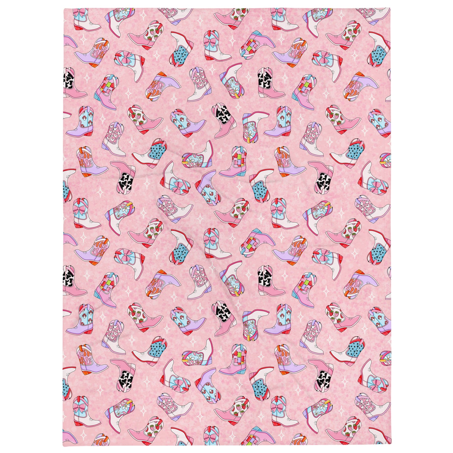 Retro Cowgirl Boots Throw Blanket