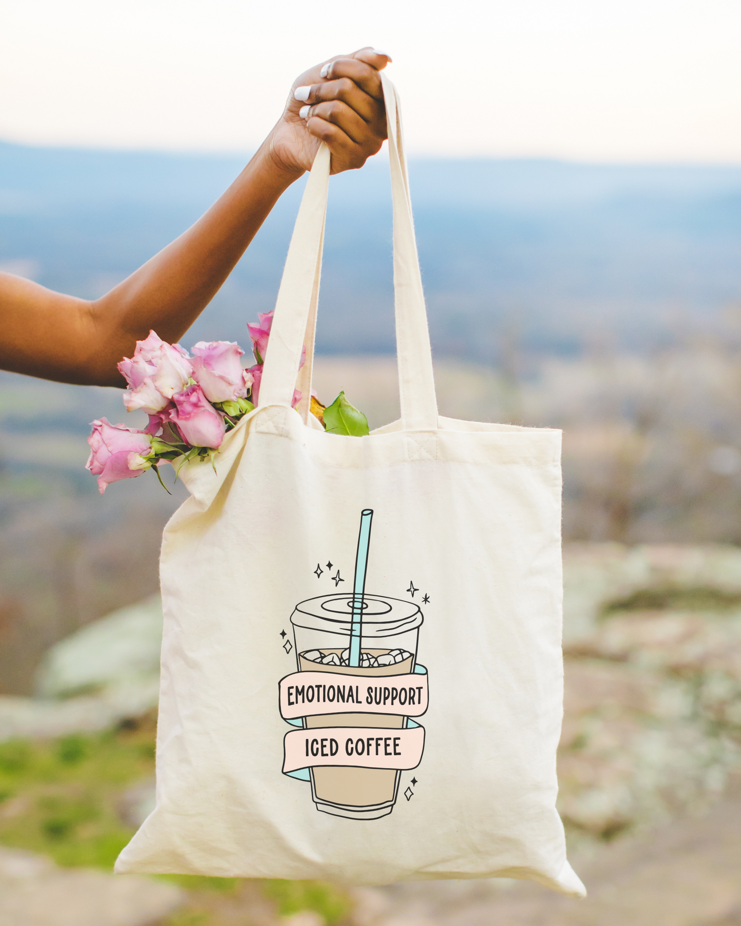 Emotional Support Iced Coffee Tote Bag