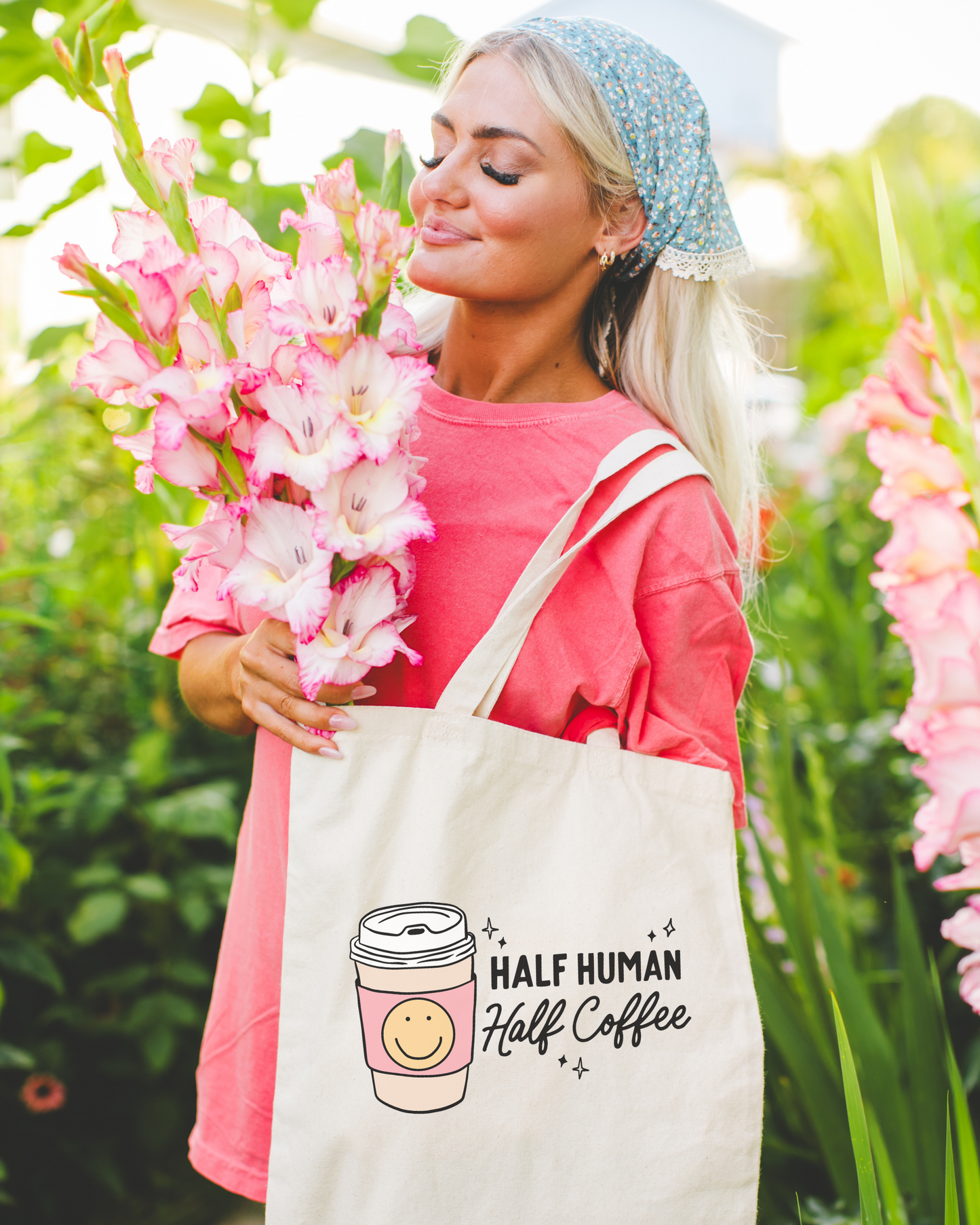 Half Human Half Coffee Tote Bag