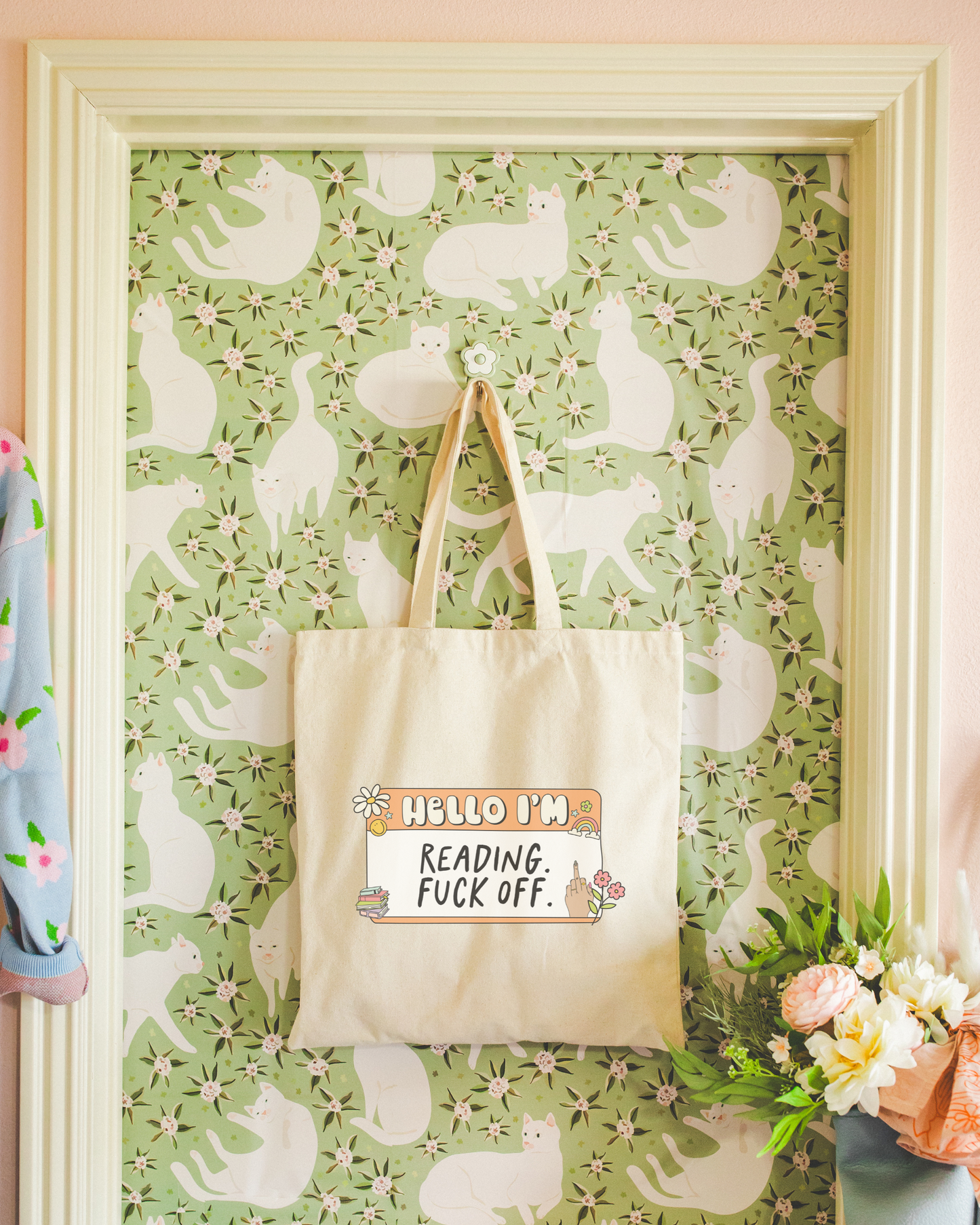 I'm Reading Fuck Off Orange Tote Bag