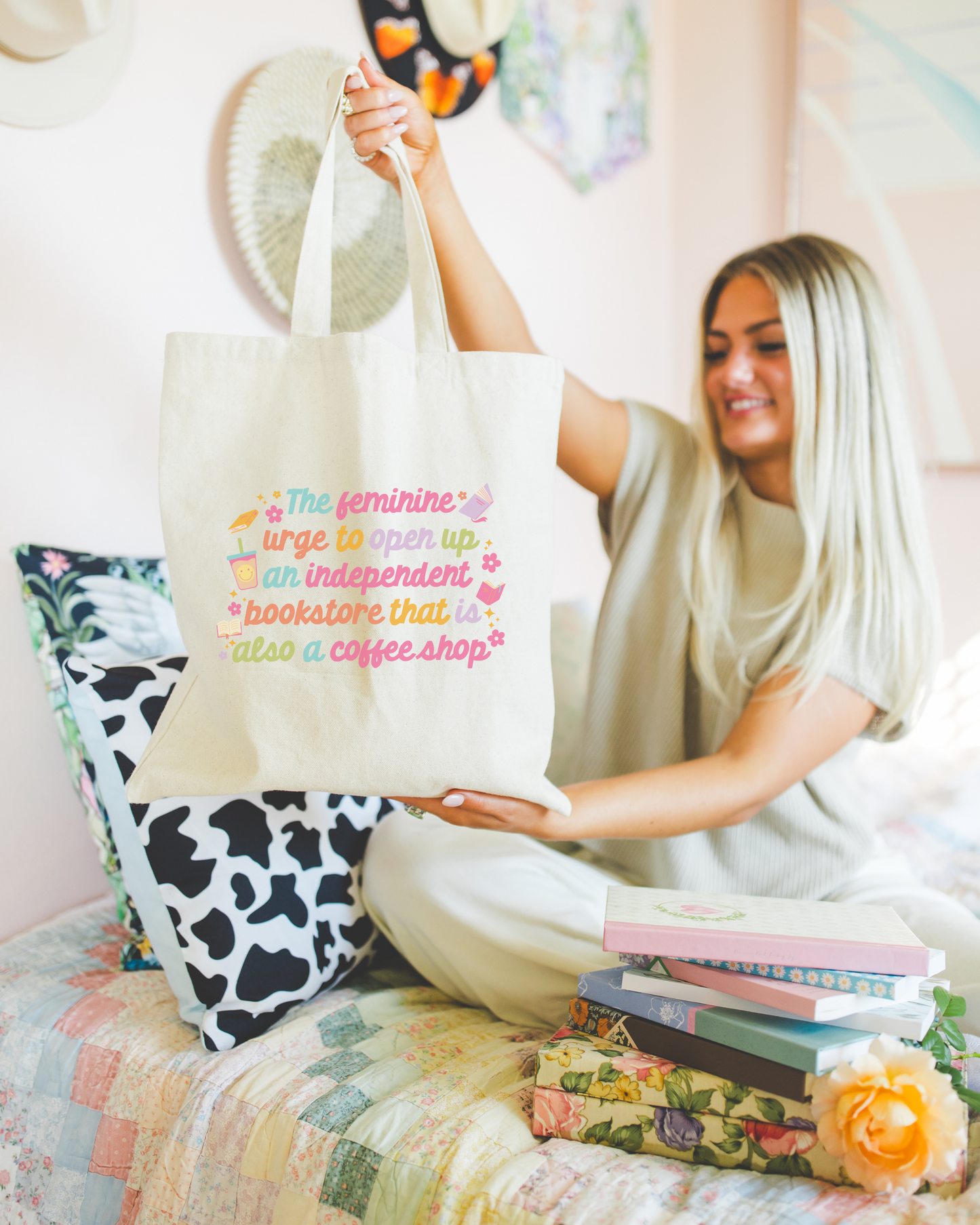 Feminine Urge To Open A Bookstore Coffee Shop Tote Bag