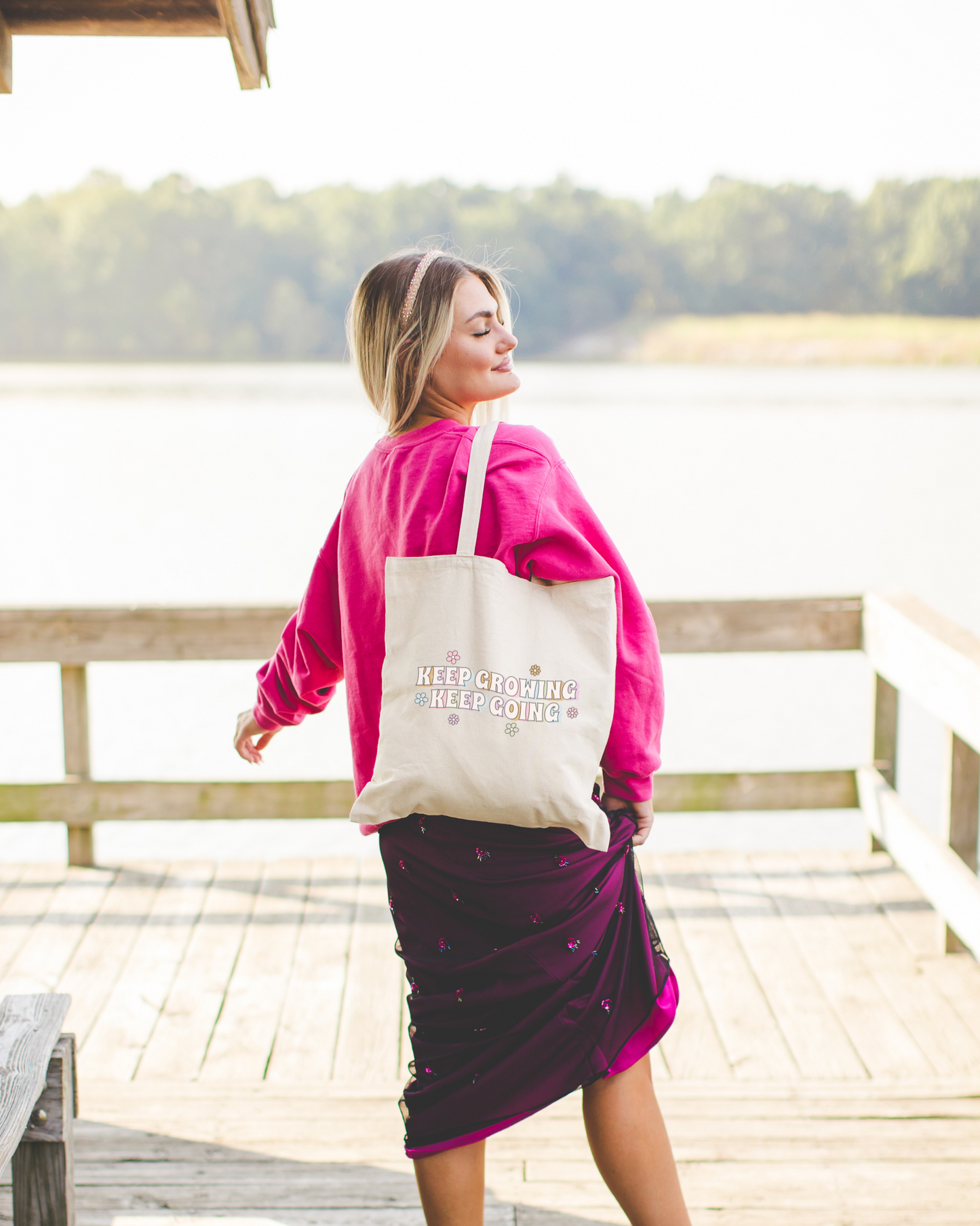 Keep Growing Keep Going Tote Bag