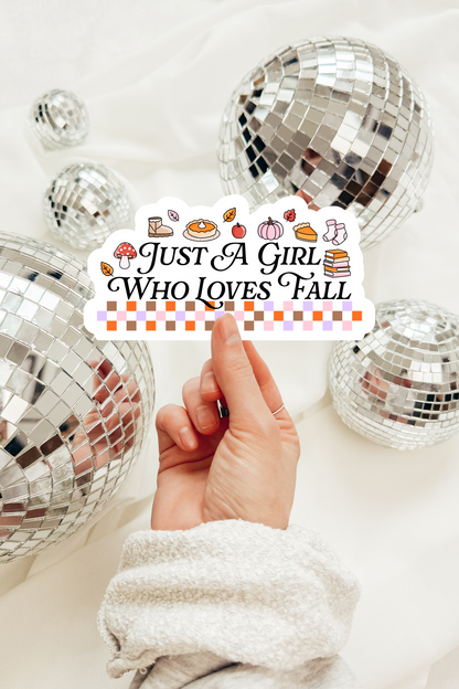 Just A Girl Who Loves Fall Sticker