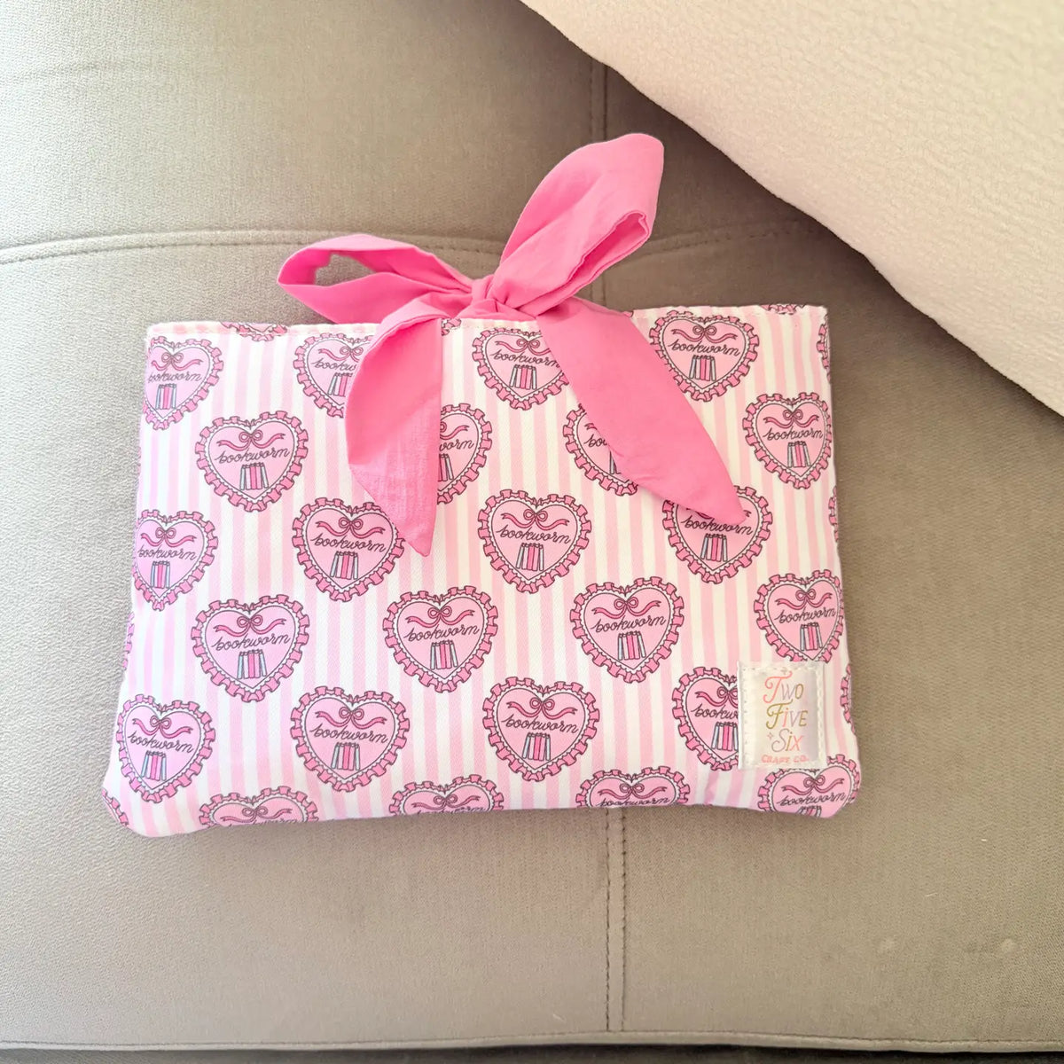 Pink Bookworm Book Sleeve