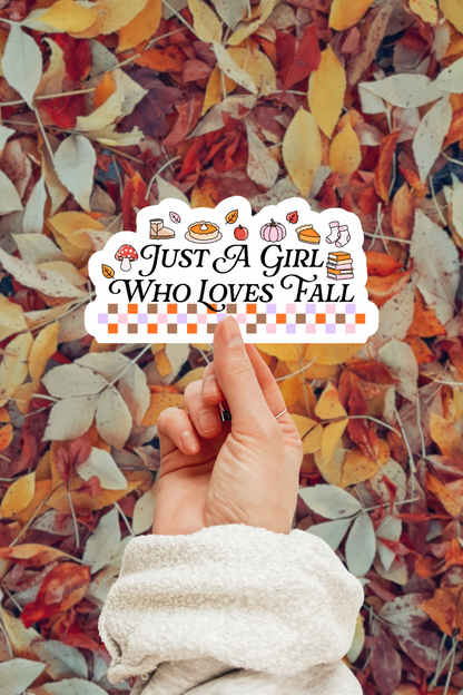 Just A Girl Who Loves Fall Sticker