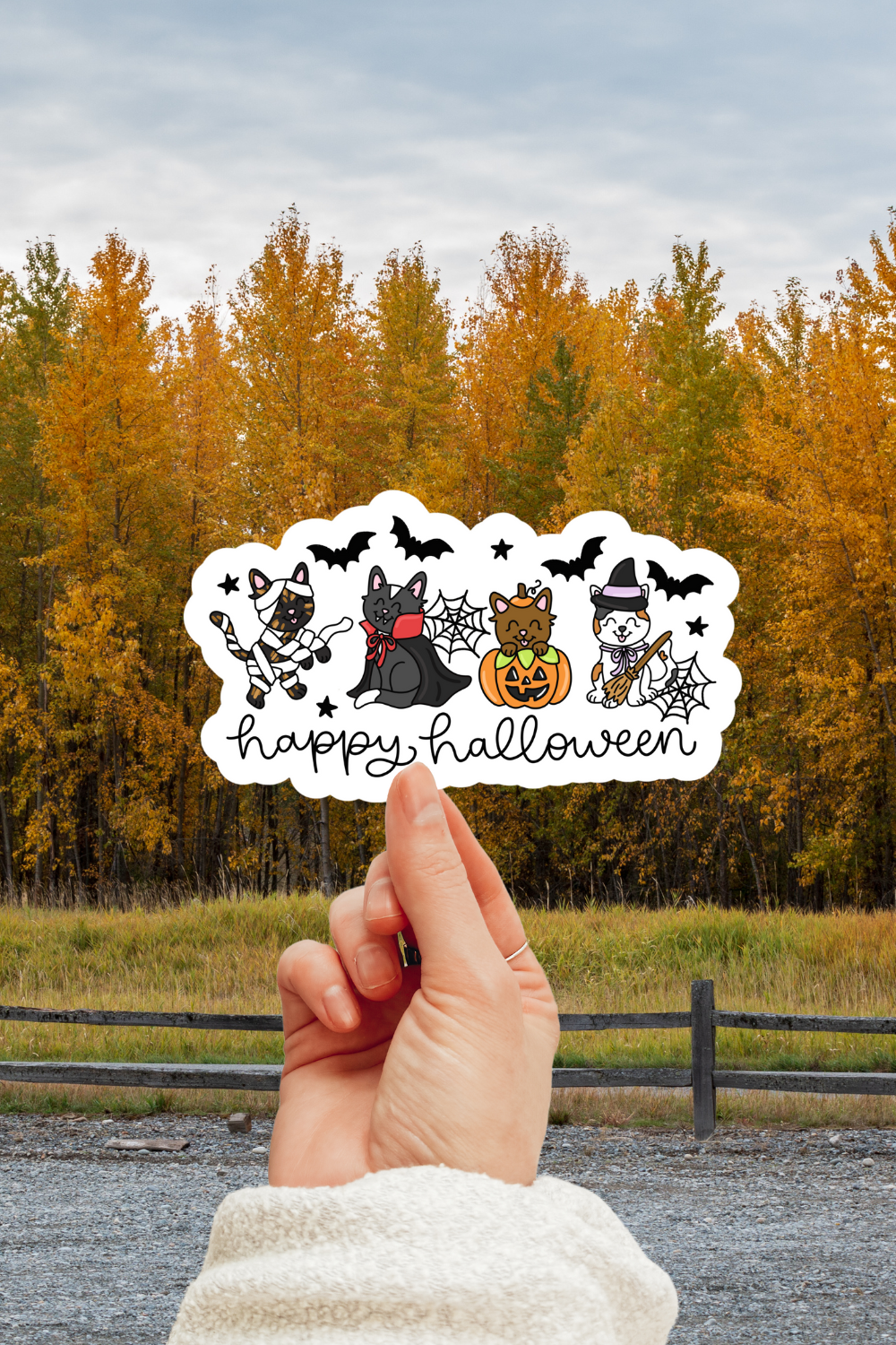 Happy Halloween Cats Sticker