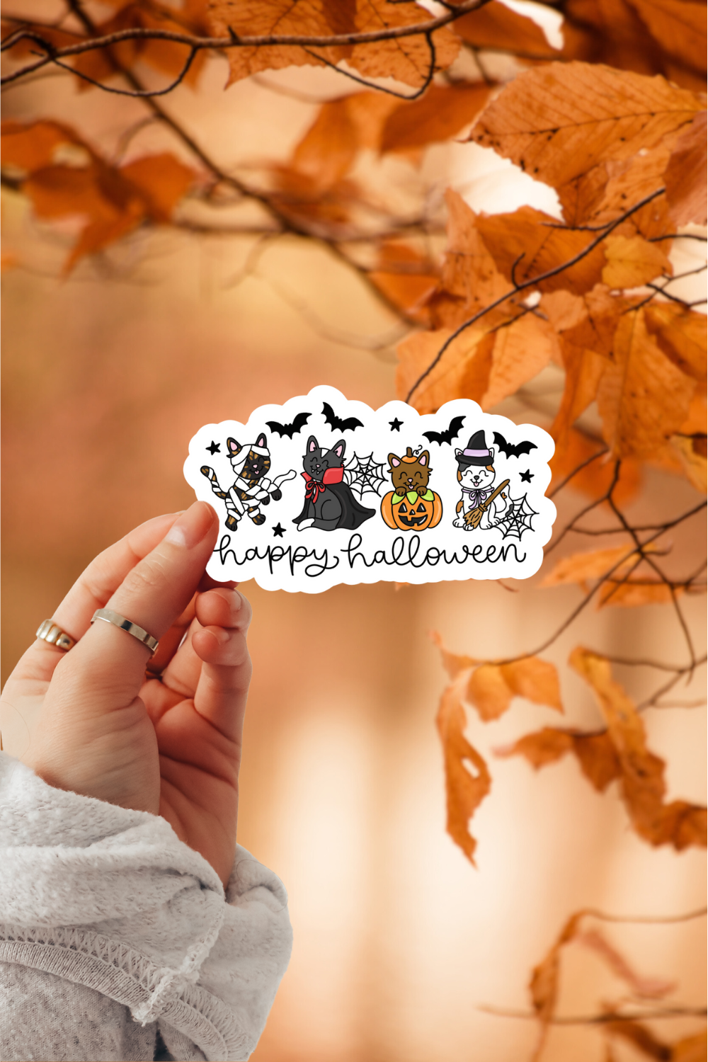 Happy Halloween Cats Sticker