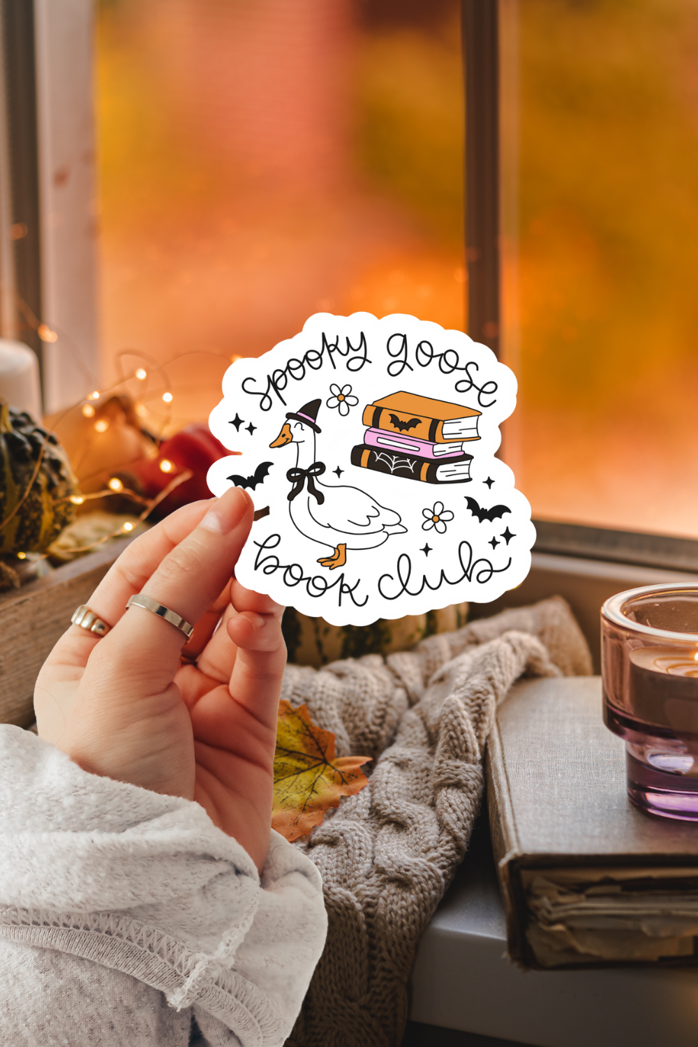 Spooky Goose Book Club Sticker