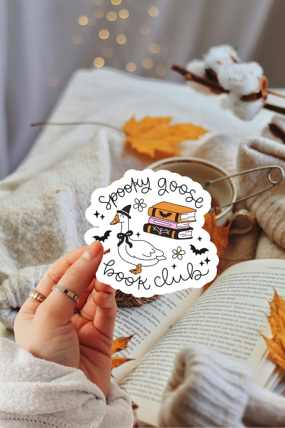 Spooky Goose Book Club Sticker
