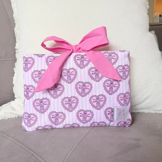 Pink Bookworm Book Sleeve