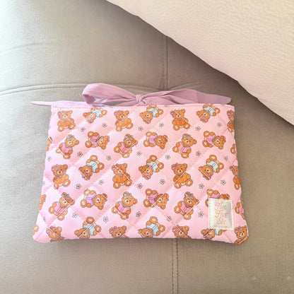 Cozy Reading Bears Quilted Book Sleeve