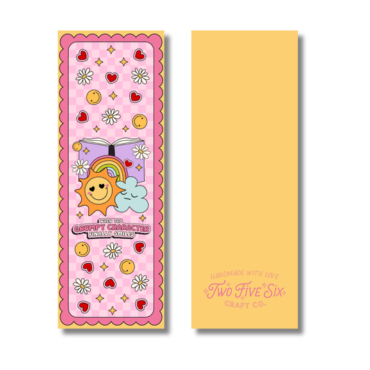When The Grumpy Character Finally Smiles Bookmark Linen