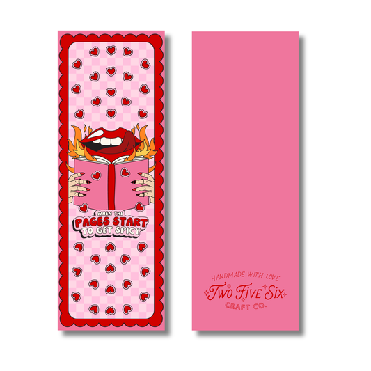 When The Pages Start to get Spicy Bookmark Linen