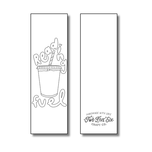 Reading Fuel Coloring Page Bookmark (Cardstock Unfinished)